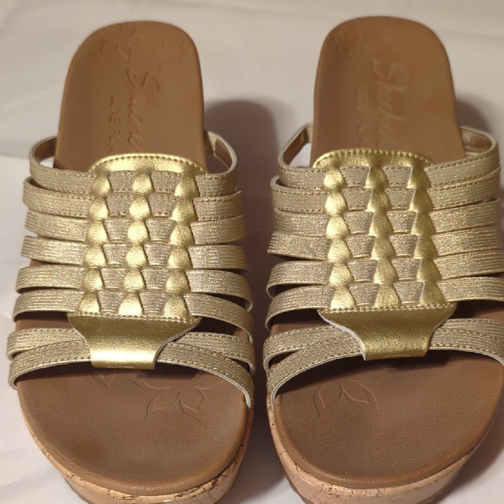 Gold Woven Women's Sandals